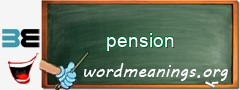 WordMeaning blackboard for pension